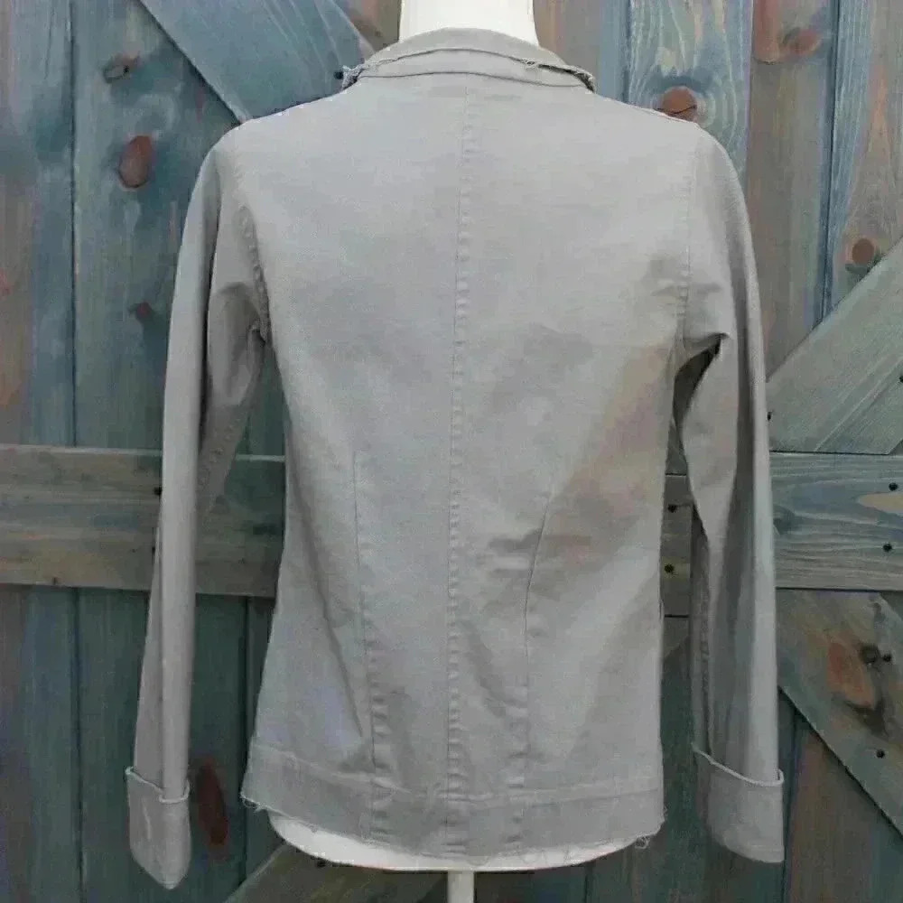 Robin Lane Canvas Friday Grey Jacket Size 1 Small 6 8 - Picture 8 of 13